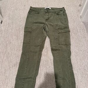 Old Navy High Rise Olive Cargo Jeans